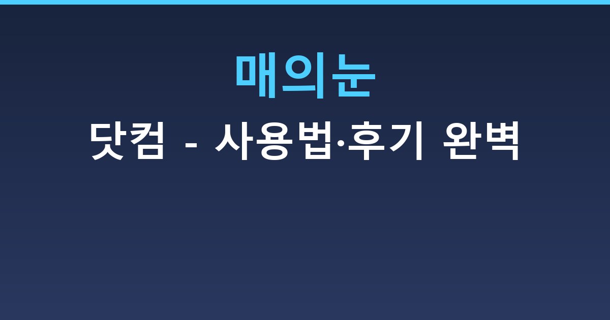 매의눈닷컴 - 사용법·후기 완벽 정리 가이드