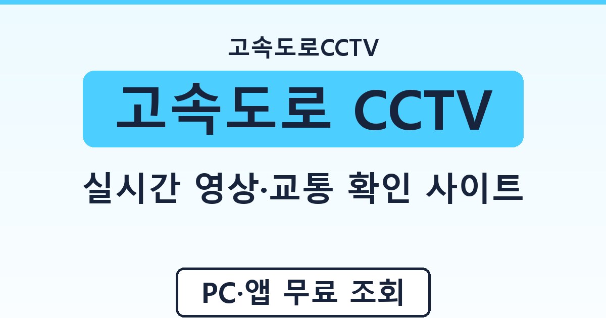고속도로 CCTV - 실시간 영상·교통 확인 사이트